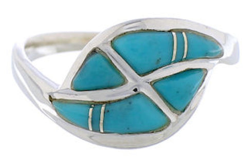 Southwest Turquoise Authentic Sterling Silver Ring Size 6-1/2 WX41047